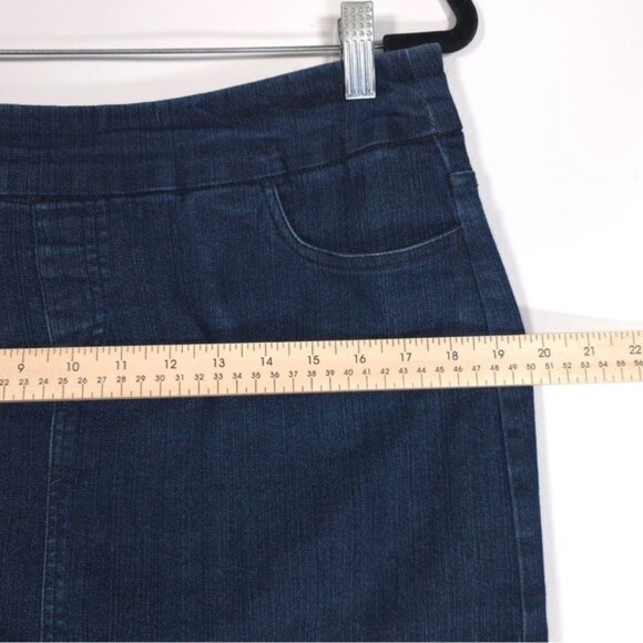 Soft Surroundings Women’s Denim Blue Mini‎ Skort Stretch Pockets 2BJ94 MEDIUM - Picture 7 of 13